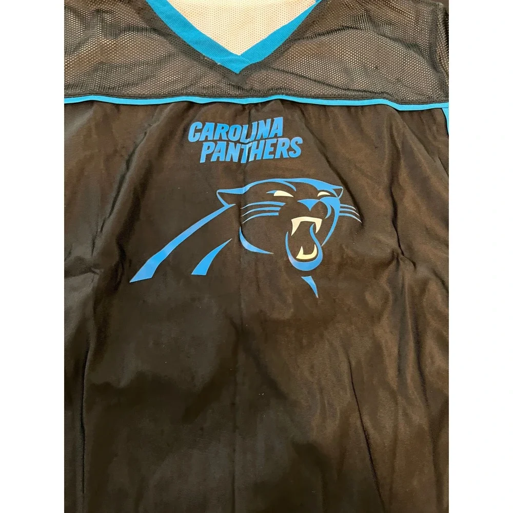 Carolina Panthers NFL Youth XL Jersey Black Blue Mesh‎ V-Neck BDA 547683